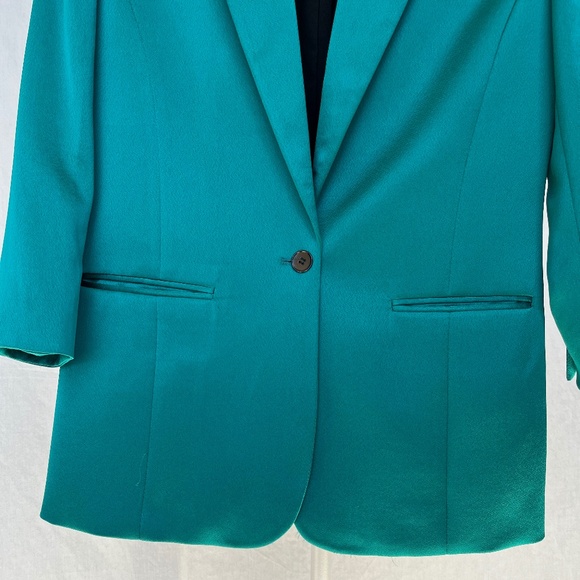 The Kooples (1) deep turquoise satiny blazer, EUC (Small) - Picture 3 of 16